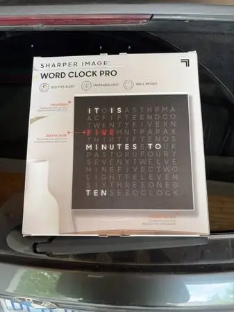 Unique Text Display Clock - Sharper Image - NIB