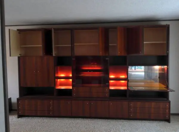 Rare Brazilian Rosewood Wall Unit   5 pieces together