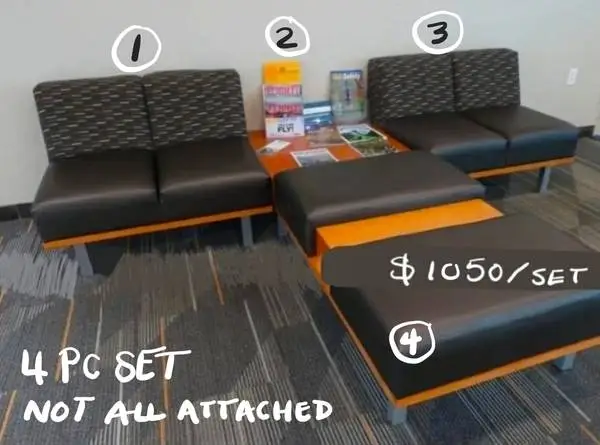 BLACK RECEPTION WAITING ROOM FURNITURE