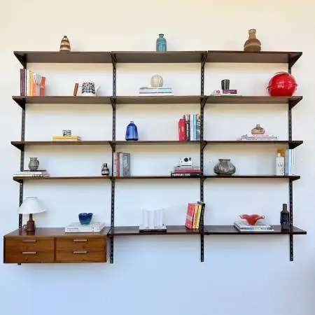 Danish Modern Kai Kristiansen Rosewood 3-Bay Wall Unit