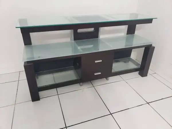Frosted glass TV stand