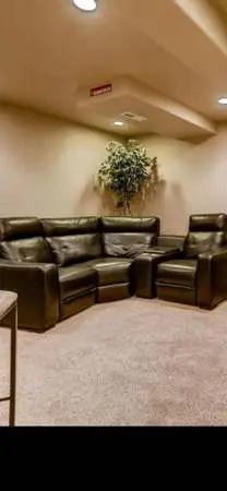 Black Theatre Leather Sofa
