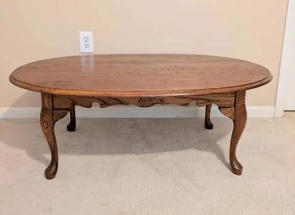 Solid Oak Oval Coffee Table