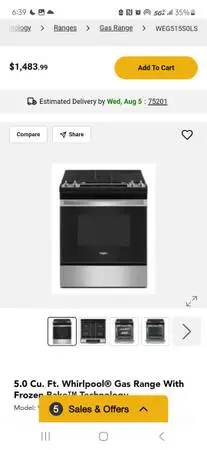 Whirlpool Dishwasher and Slide in Range NEW