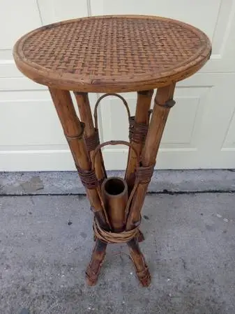 TALL BAMBOO LAMP TABLE or PLANT STAND
