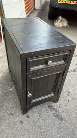 1 Rustic solid wood side&end table nightstand espresso W14”*D24”*H24”(addr