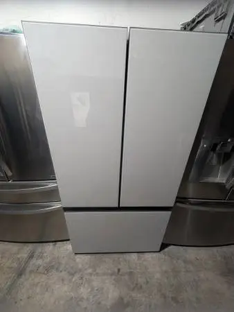 Samsung white glass smart bespoke refrigerator
