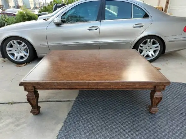 Large Solid Wood Coffee Table 60 x 48 x 18-inch Traditional Cocktail