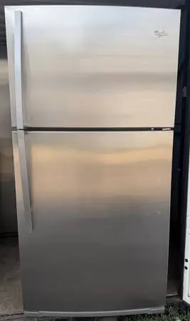 Clean & Tested Whirlpool 21 Cu Ft Top-Freezer Refrig Stainless — $275