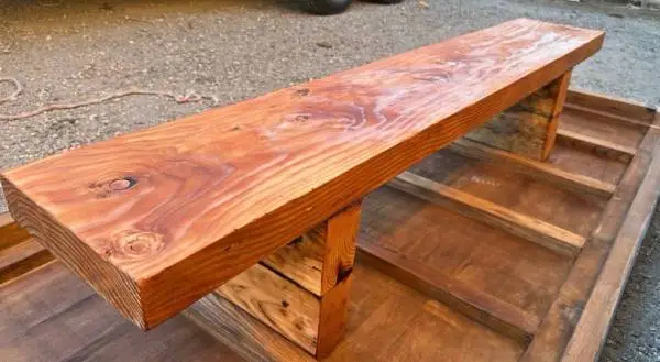 New Extra Thick cedar wood slab bench long bench natural finish L66”*W11”*H1