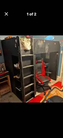Twin size loft bed very space efficient IKEA SMASTAD
