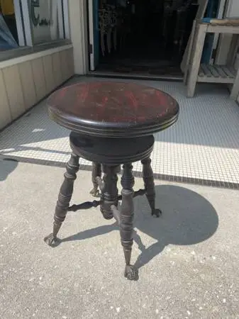 Antique ball and claw piano stool