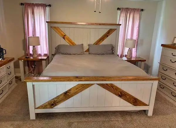 King size Farmhouse bed frame