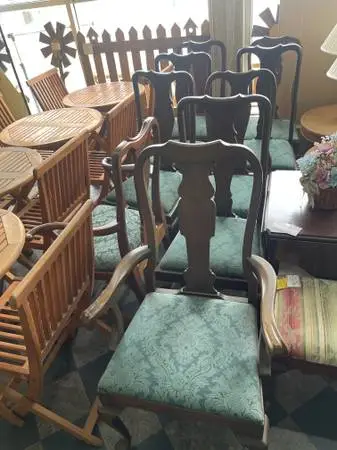 9 Queen Ann dining chairs