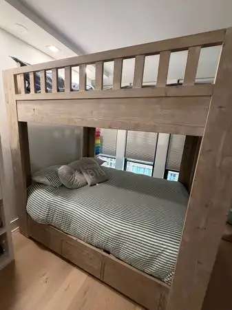Restoration hardware Callum full over full bunk bed with storage