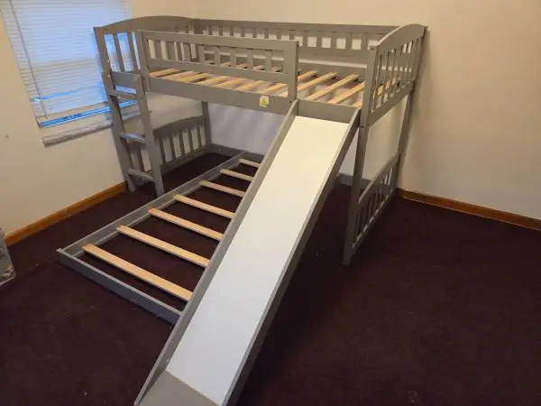 Twin over Twin bunk bed with slide