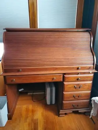 Oak roll top desk
