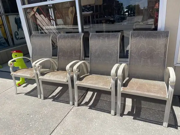 Set of four outdoor chairs