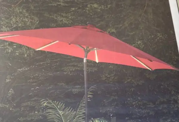 Large 9 Foot lighted patio umbrella