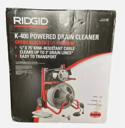 K-400 Drain Cleaning Snake Auger Machine, C-45 IW 1/2 in. x 75 ft.