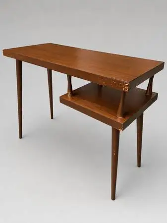 Mid Century Modern Faux Walnut Desk