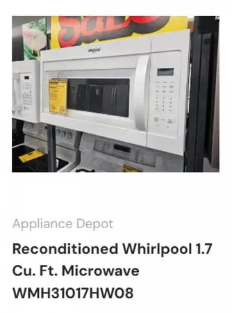 Reconditioned Whirlpool 1.7 Cu. Ft. Microwave WMH31017HW08
