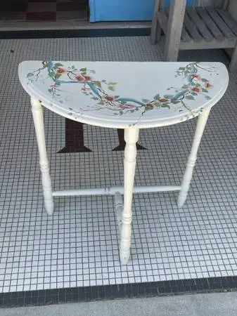 Painted half moon stand