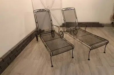 Woodard Vintage Patio Lawn Adjustable Loungers x 2....