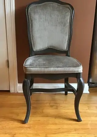 Suede chair wood legs Shafer  19” tall