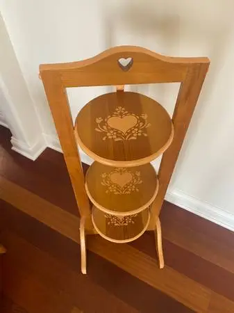 3 Tier vintage Folding wood stand