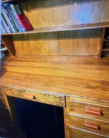Solid Wood DESK with bookcase  Custom Made / delivery help