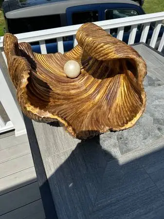 Italian Carved Wooden Giant Clam Table