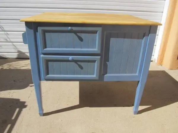 French Farmhouse Hardwood Kitchen Island
