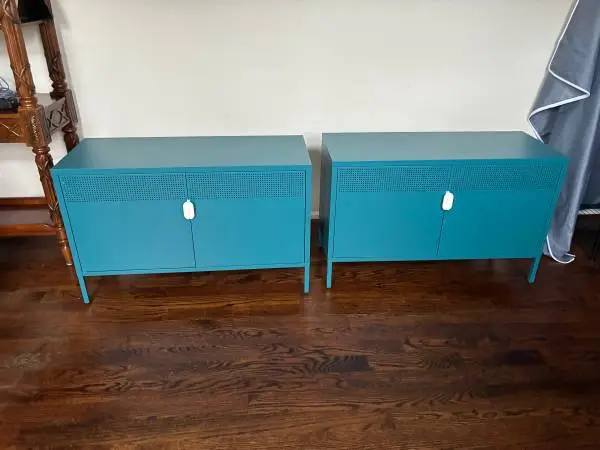 Metal End Tables with Storage (Pair)