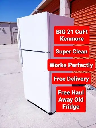 BIG 21 CuFt Top Freezer Refrigerator Kenmore Super Clean Works Perfect