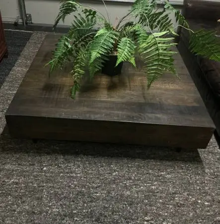 Orig $1,400 Large 48in Solid Mango Wood Coffee Table