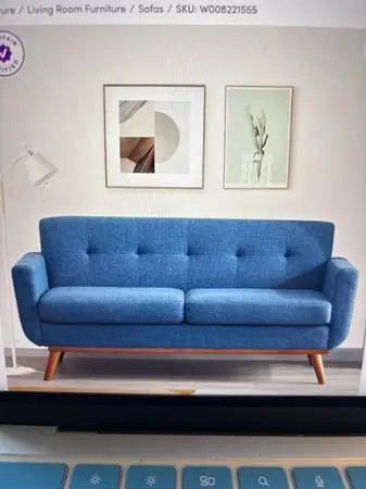 Barely used office furniture beautiful blue couch