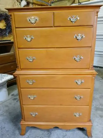 Tall boy hard rock maple bureau