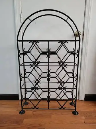 Black Metal Wine Rack