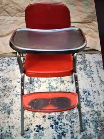 Vintage MCM Metal Highchair Collectible