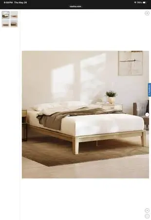 Queen Bamboo platform frame natural finish