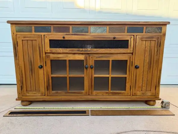 Oak Craftsman Media Console / Sideboard Buffet by Sunny Designs Slate