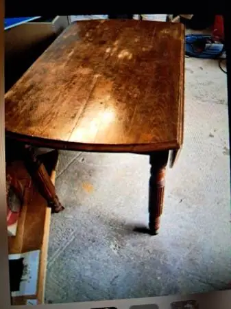 Vintage Antique Drop Leaf Solid Oak Table