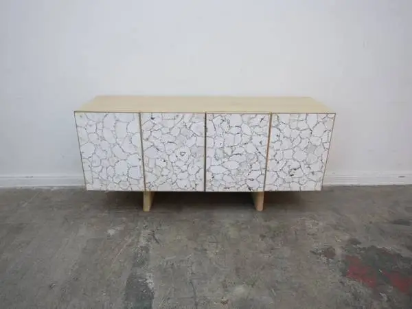 Crate & Barrel Lina 64 Stone and White Oak Wood Credenza As-Is $1,299