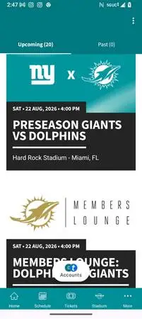 Miami dolphins and NY Giants preseason 8/14 in Miami