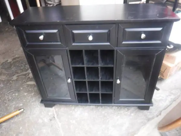 Modern Black Server Cabinet