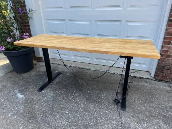 Sit/Stand butcher block desk