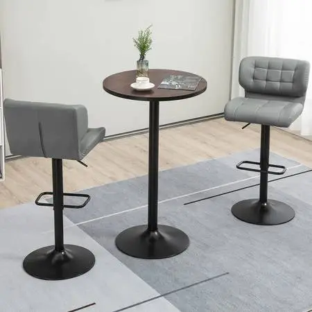 4 New Espresso 24 Table w/40h Bar Height Metal Round Base Reg$245