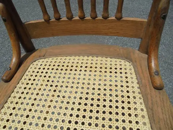 Oak chair with caned seat