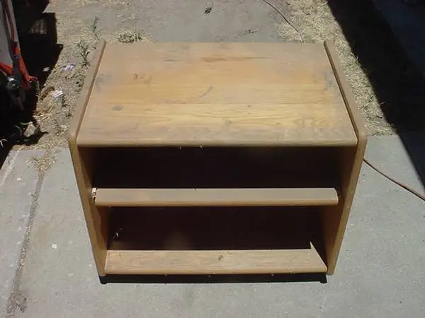 oak rolling cart with pullout